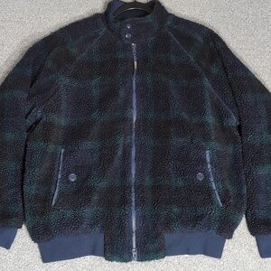 Baracuta G9 Blackwatch Tartan Sherpa Fleece Jacket Size Medium